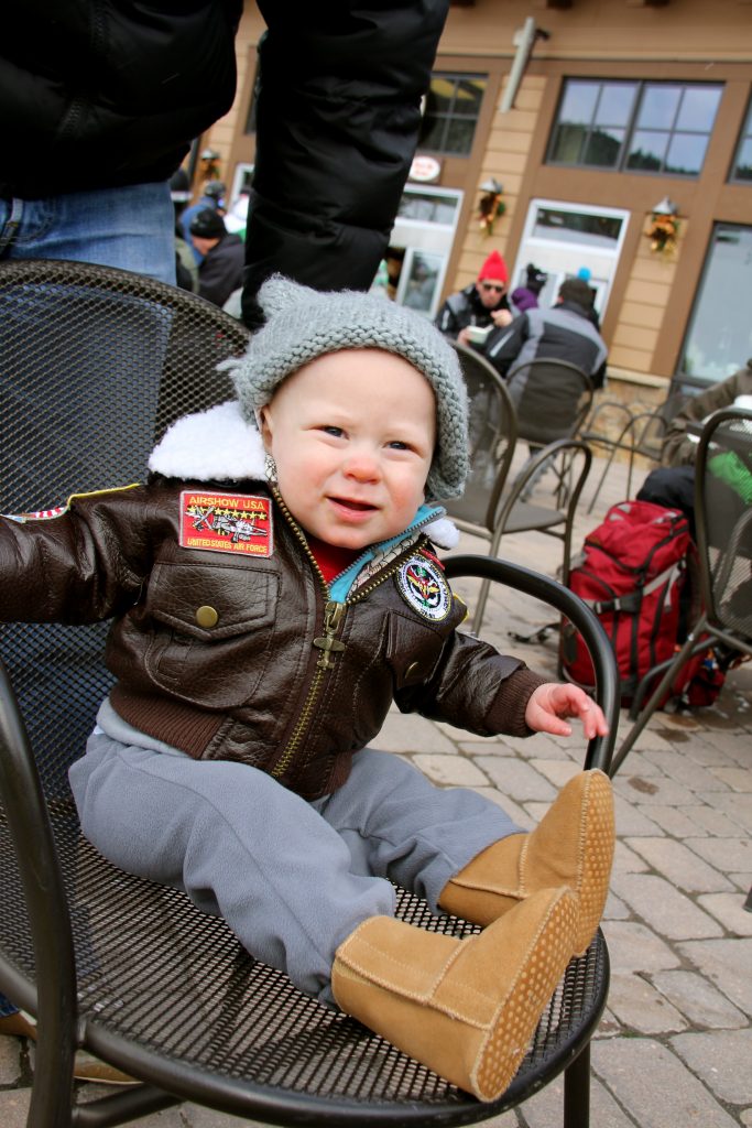 Thing 1 wrapped up warmly in Breckenridge, Colorado - trip of a lifetime