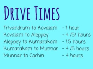 Kerala Drive Times