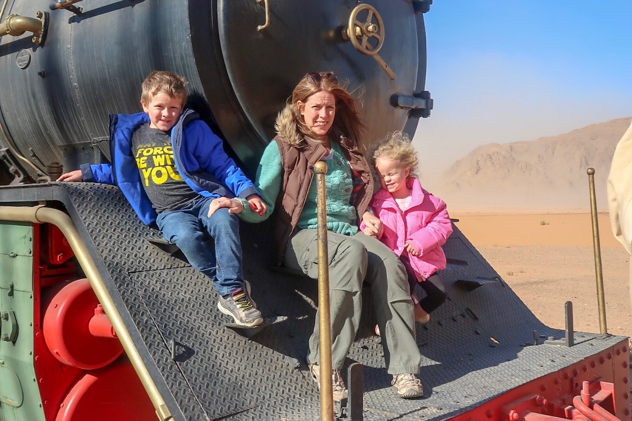 Me and The Things on a train in Wadi Rum