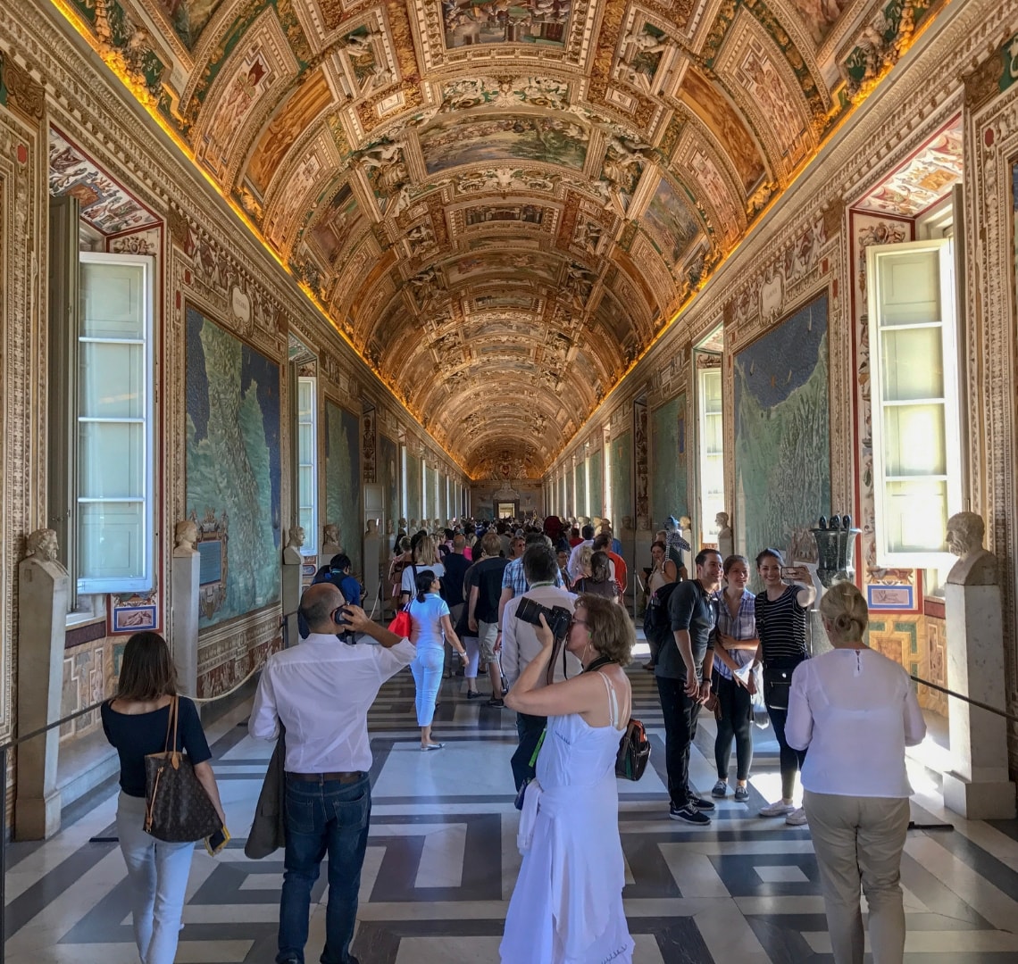 Rome - One of the corridors leading to the Sistine Chapel - it was beautiful but there were so many people!