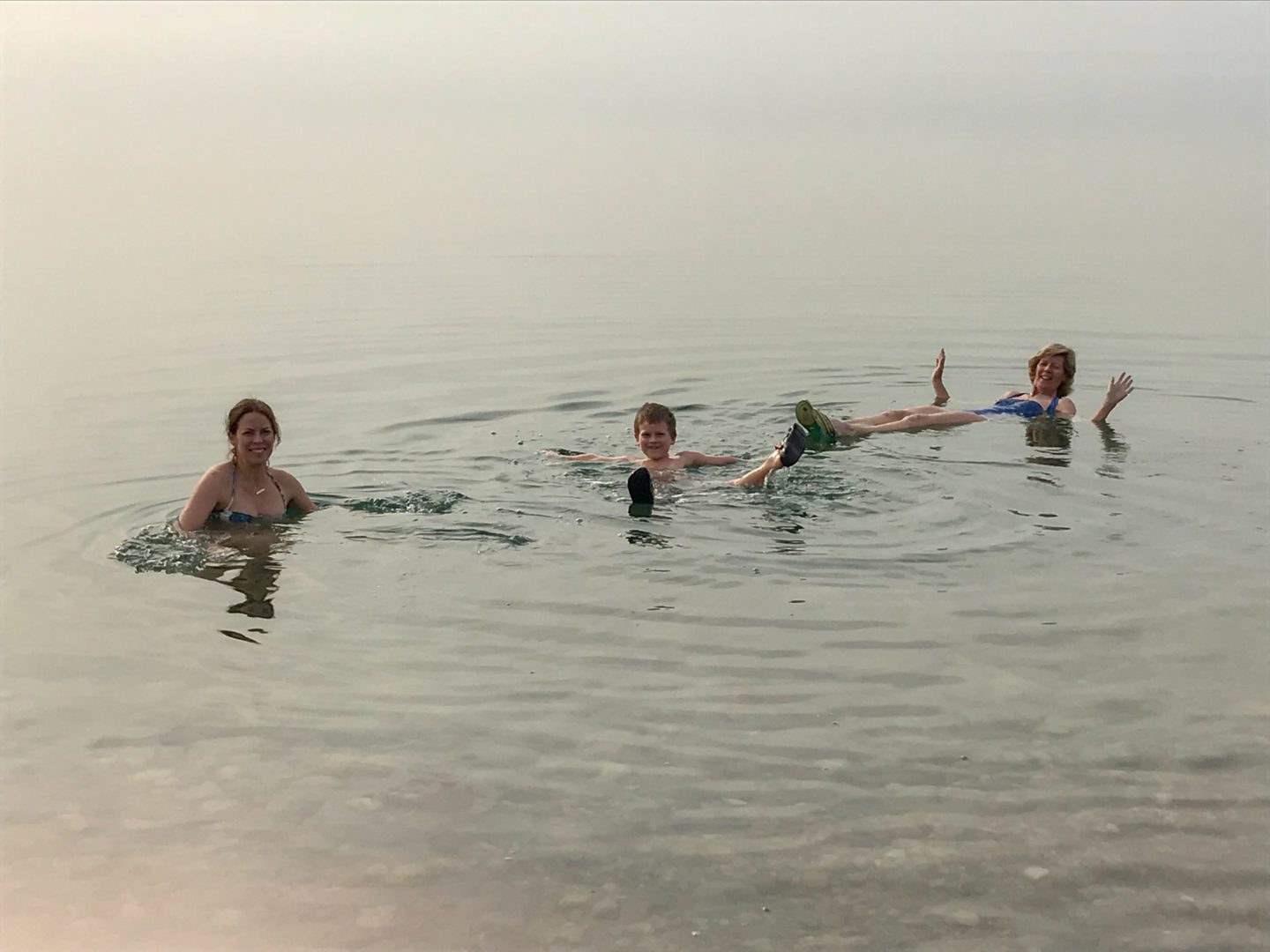 Throw away the bucket list me Thing 1 and Granny Wanderlust in the Dead Sea