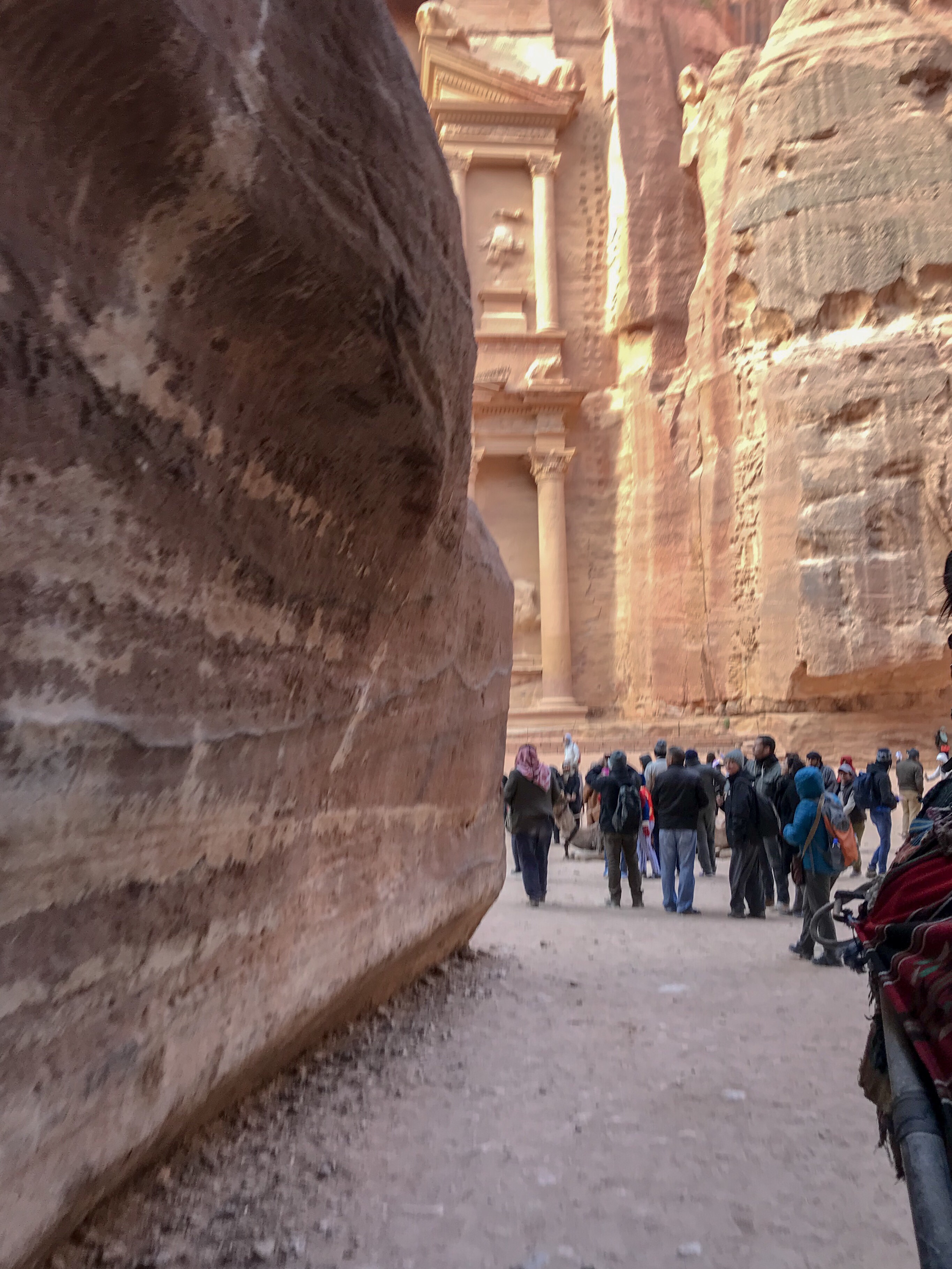 A snatched view of the Treasury as we rounded the last corner of the Siq