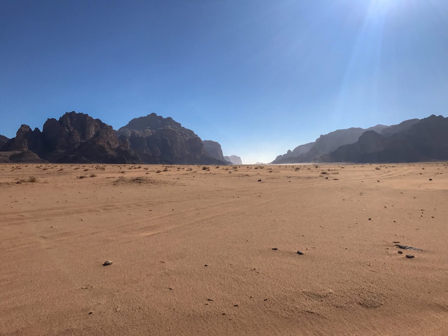 Vast expanse of desert and sandstone topography - Jordan Adventures Part 4 - Wadi Rum
