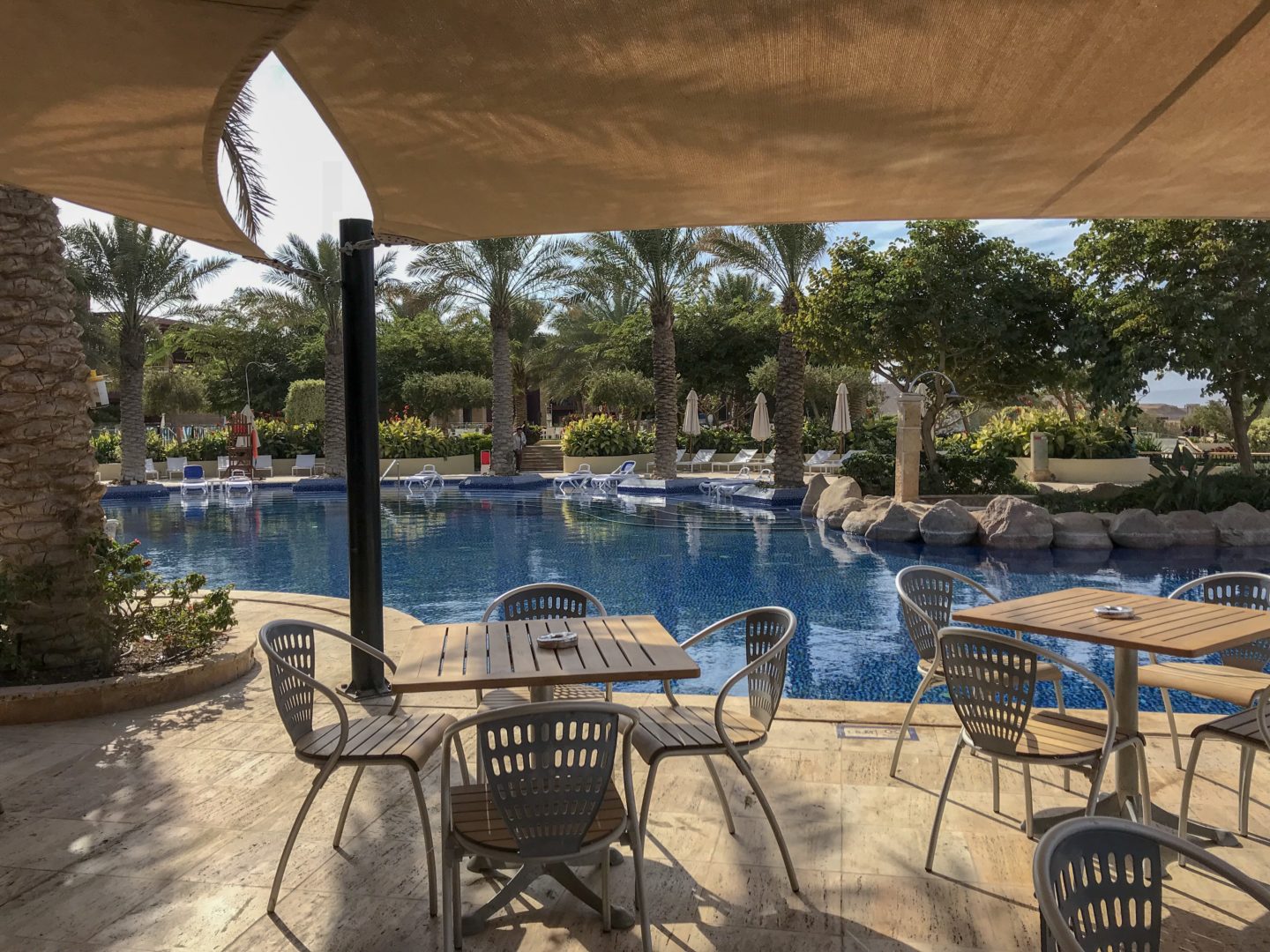  Jordan Adventures Part 5 - Aqaba and the Red Sea - view of one of the many pools in the Movenpick, Aqaba