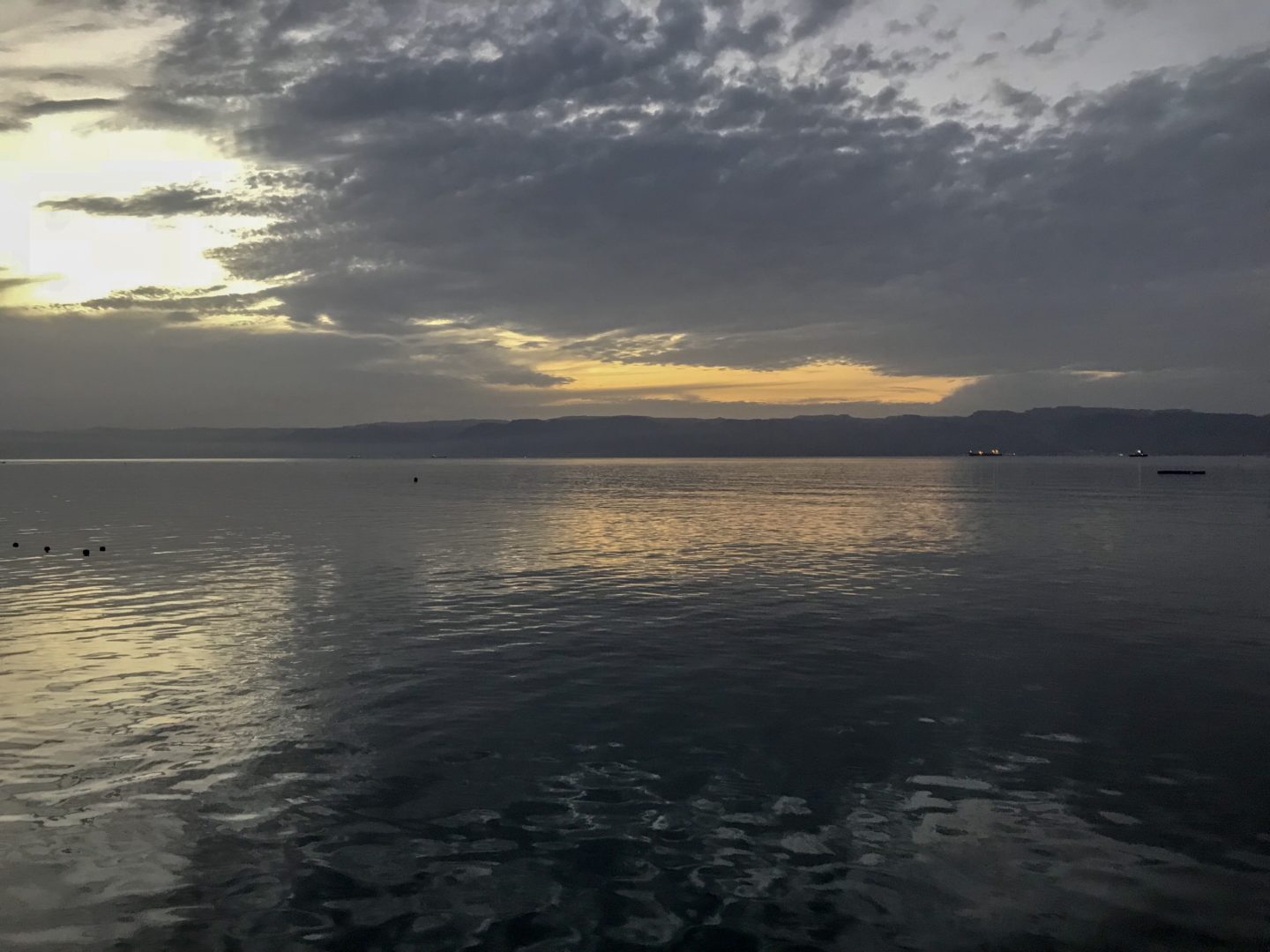 Jordan itineraries - sunset view across the bay in Aqaba