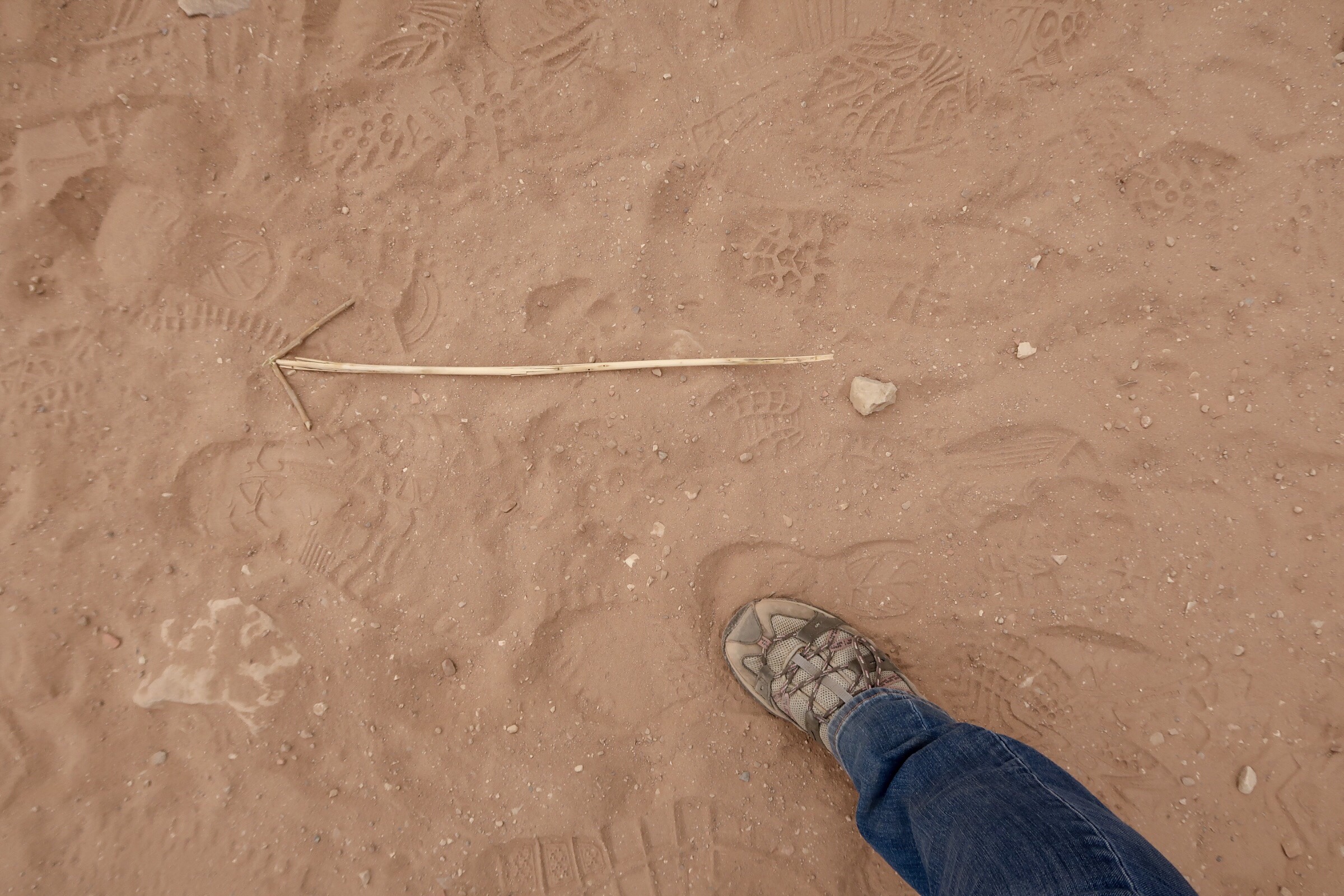 An arrow on the ground for Mr Wanderlust and I to follow