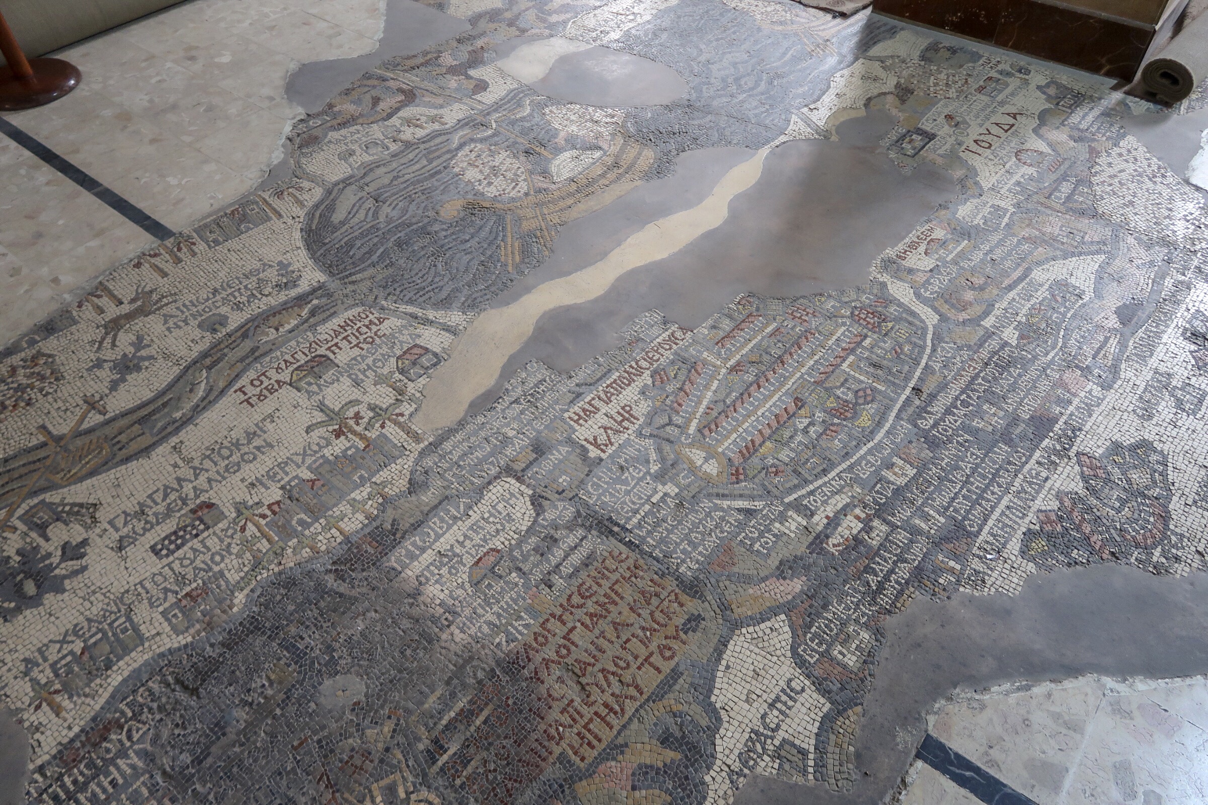 Jordan Adventures Part 2 - the Dead Sea. Part of the mosaic inside St George's church. 