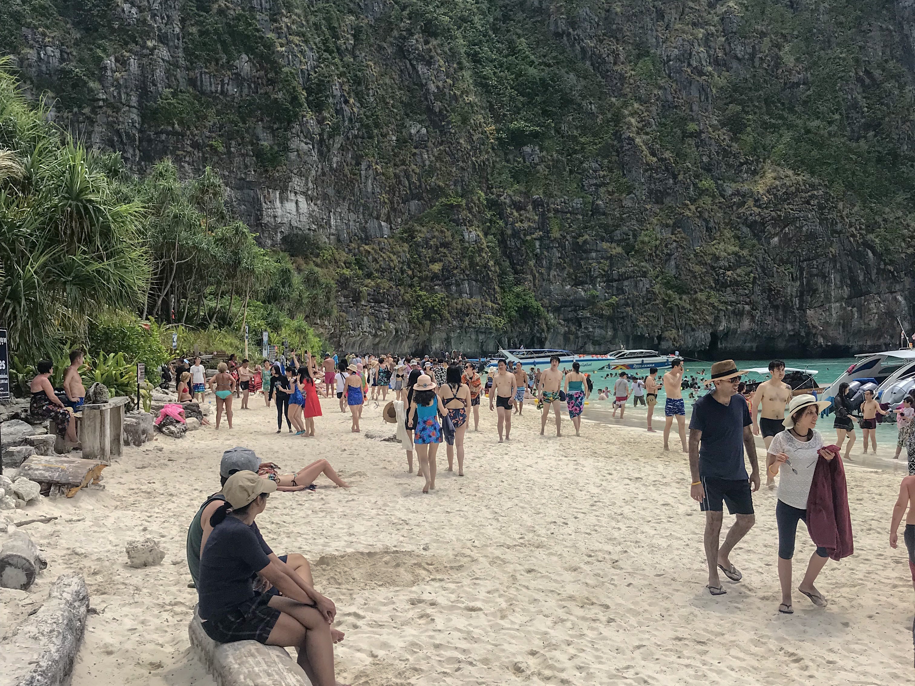 Paradise - another view of Maya Beach and the incredible numbers of people there